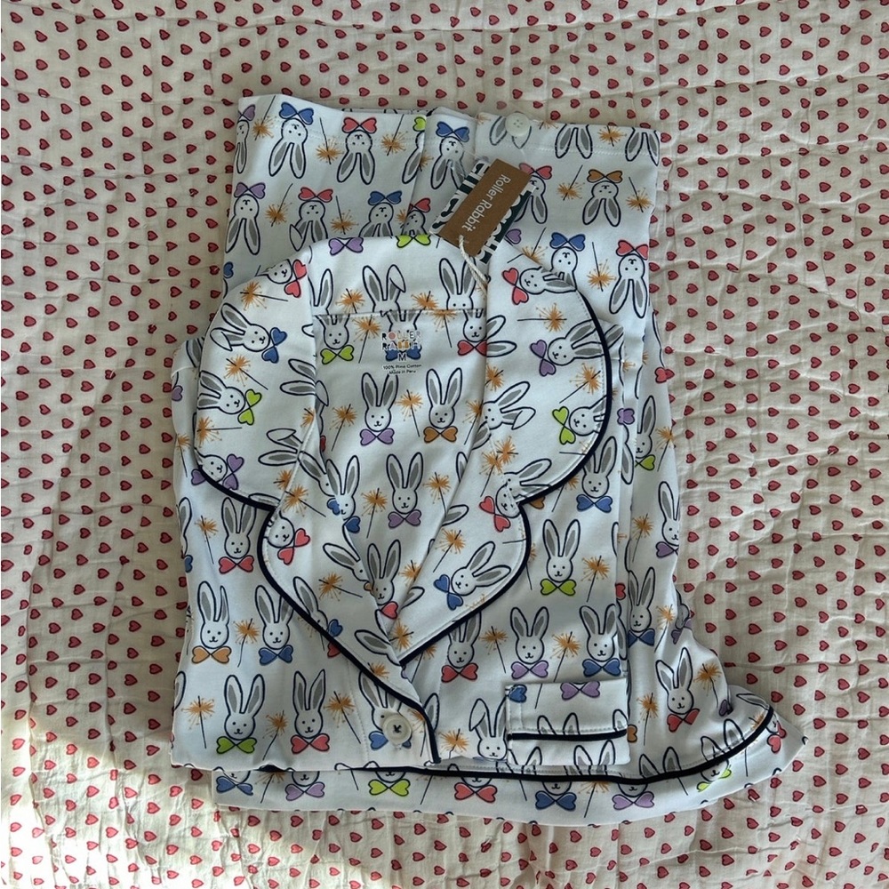 Celebration bunnies polo pajama set roller rabbit